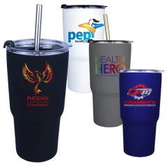 Halcyon 20 Oz Tumbler With Stainless Straw/Flip Top Lid,