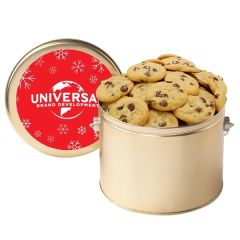 Half Gallon Cookie Tin With 2 In. Cookies- Chocolate Chip