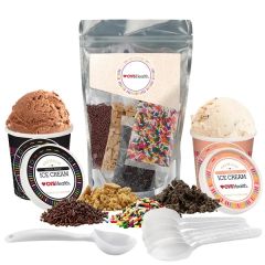 Handcrafted Ice Cream W/ Ice Cream Topping Kit - 2 Pt Bundle