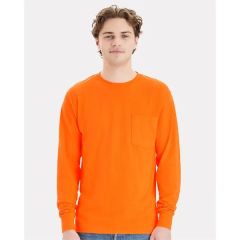 Hanes Unisex Workwear Long Sleeve Pocket T-Shirt