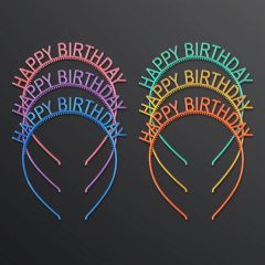 Happy Birthday Headbands: Rainbow Assortment No Lights