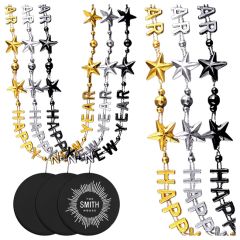 Happy New Year Party Beads With Medallion