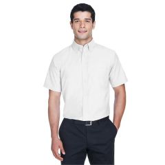 Harriton Men's Short-Sleeve Oxford With Stain-Release