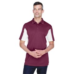 Harriton Men's Side Blocked Micro-Pique Polo