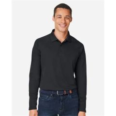 Harriton Men's Charge Snag and Soil Protect Long Sleeve Polo
