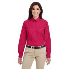 Harriton Women's Foundation Cotton Twill Shirt With Teflon