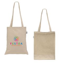Harvest - Recycled 8 Oz. Cotton & Mesh Tote Bag - Colorjet
