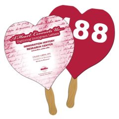 Heart Auction Sandwiched Hand Fan Full Color