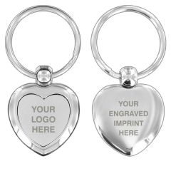 Heart Key Chain Polished Metal