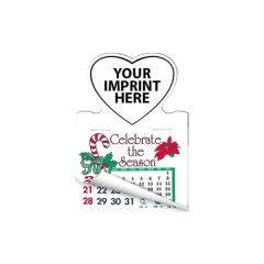 Heart Shape Calendar Pad Magnets With Tear Away Calendar