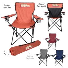 Heathered Folding Chair With Carrying Bag