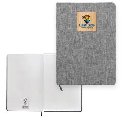Heathered Recycled Notebook With Bamboo Accent