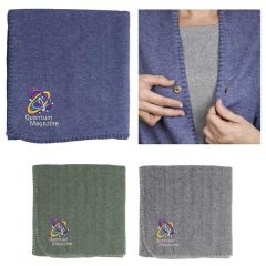 Heathered Shawl Blanket With Button