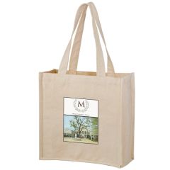 Heavyweight Cotton Wine & Grocery Tote - 14 Oz - Full Color