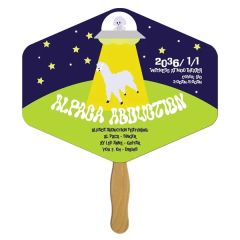 Hexagon Hand Fan Full Color 1 Side 9.5 Inch X 7.5 Inch