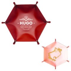 Hexagonal Leather Storage Tray
