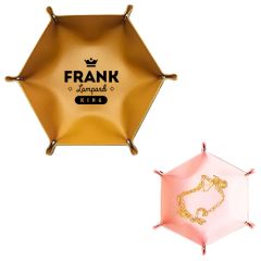 Hexagonal Leather Storage Tray-Big Size
