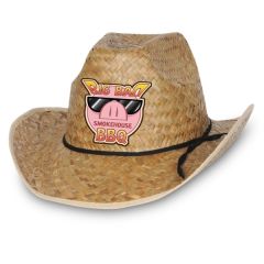 Hi-Crown Western Hat With Custom Printed Faux Leather Icon