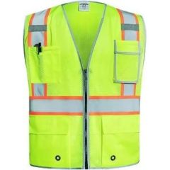 High Visibility Safety Security Vest With 10 Pockets