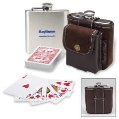 Hip Flask And Playing Cards Set