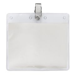 Horizontal Blank Vinyl Pouch With Bulldog Clip