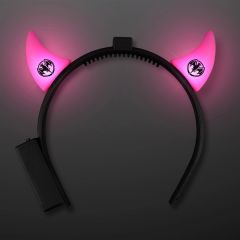 Hot Pink Devil Horns With Leds