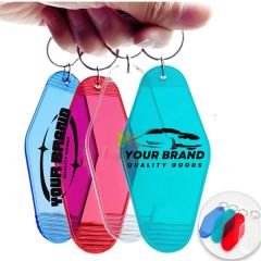 Hotel Motel Custom Color Printed Tag With Keyring Keychain