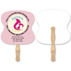 Hourglass Shape Full Color 1 Sided Hand Fan