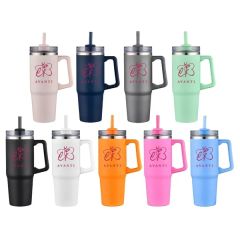 Houston 30 Oz Vacuum Travel Mug W Straw