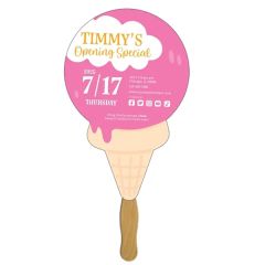 Ice Cream Hand Fan Full Color 1 Side