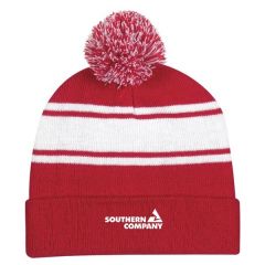 Ideal Two-Tone Knitted Pom Beanie For Winter