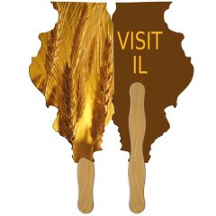 Illinois State Shape Hand Fan Full Color 2 Sides