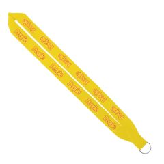 Import Rush 1 Inch Polyester Lanyard With Sewn Silver Ring