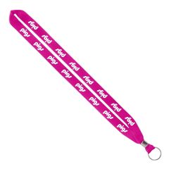 Import Rush 3/4 Inch Polyester Lanyard With Silver Crimp & Ring