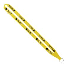 Import Rush 5/8 Inch Polyester Lanyard With Sewn Silver Ring
