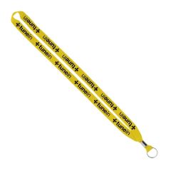 Import Rush 5/8 Inch Polyester Lanyard With Silver Crimp & Ring