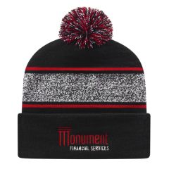 Variegated Striped Knit Cap With Cuff