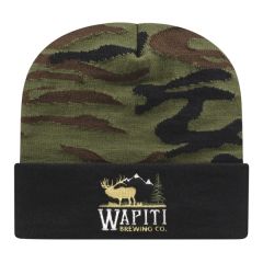 Woodland Camo Knit Cap With Cuff