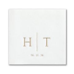 Initially Distinctive Premium Beverage Napkin-Uncoined Edge