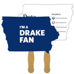 Iowa State Fast Fan W/ Wooden Handle & 2 Sides Imprinted