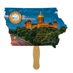 Iowa State Shape Hand Fan Full Color 1 Side