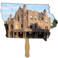 Iowa State Stock Shape Fan W/ Wooden Stick