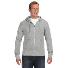 J America Adult Triblend Full-Zip Fleece Hooded Sweatshirt