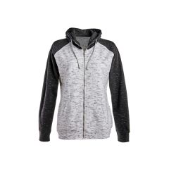 J America Ladies' Melange Fleece Two-Tone Full-Zip Hooded...