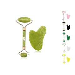 Jade Roller Facial Gua Sha Tool & Scraping Massage Set
