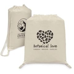 Java - 5 Oz Natural Cotton Drawstring Backpack