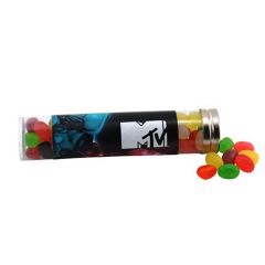 Jelly Beans Candy In A 6 Inch Plastic Tube With Metal Cap