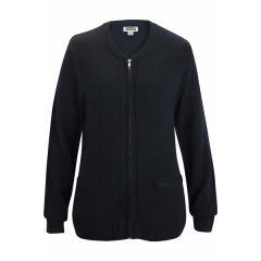 Jersey Knit Acrylic Full Zip Cardigan