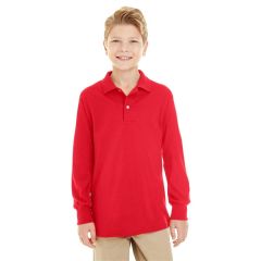 Jerzees Youth Spotshield Long-Sleeve Jersey Polo