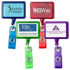 Jumbo Rectangle Retractable Badge Reel Translucent